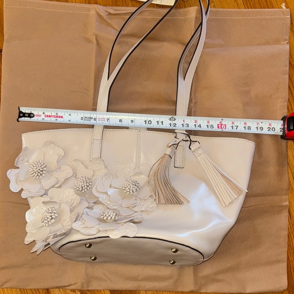 New Patricia Nash Elegant Chalk White Floral Tote Bag - Picture 7 of 9